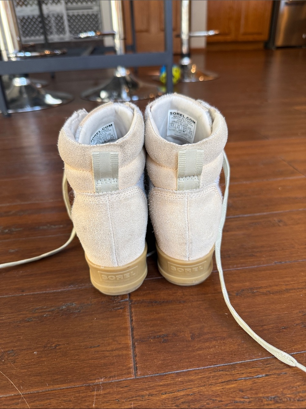 Sorel Beige Suede Lace-Up Ankle Boots - Picture 4 of 6